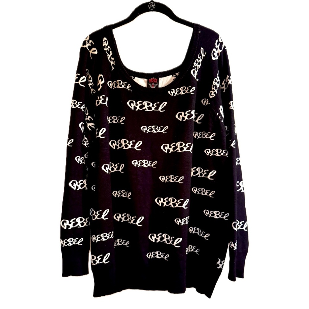 Rebel Wilson for Torrid Rebel Print Black White Sweater Size 2 / 2X